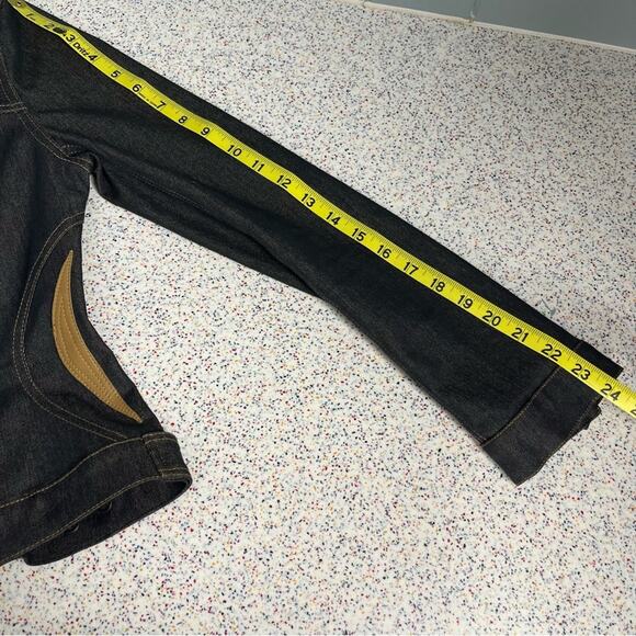 Manigance Paris Vintage Denim Jean Jacket Patchwork Y2K FR Women's Size 10 - Picture 11 of 12